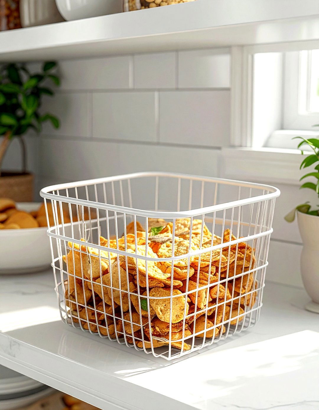 Under shelf wire basket - 30 kitchen storage tips