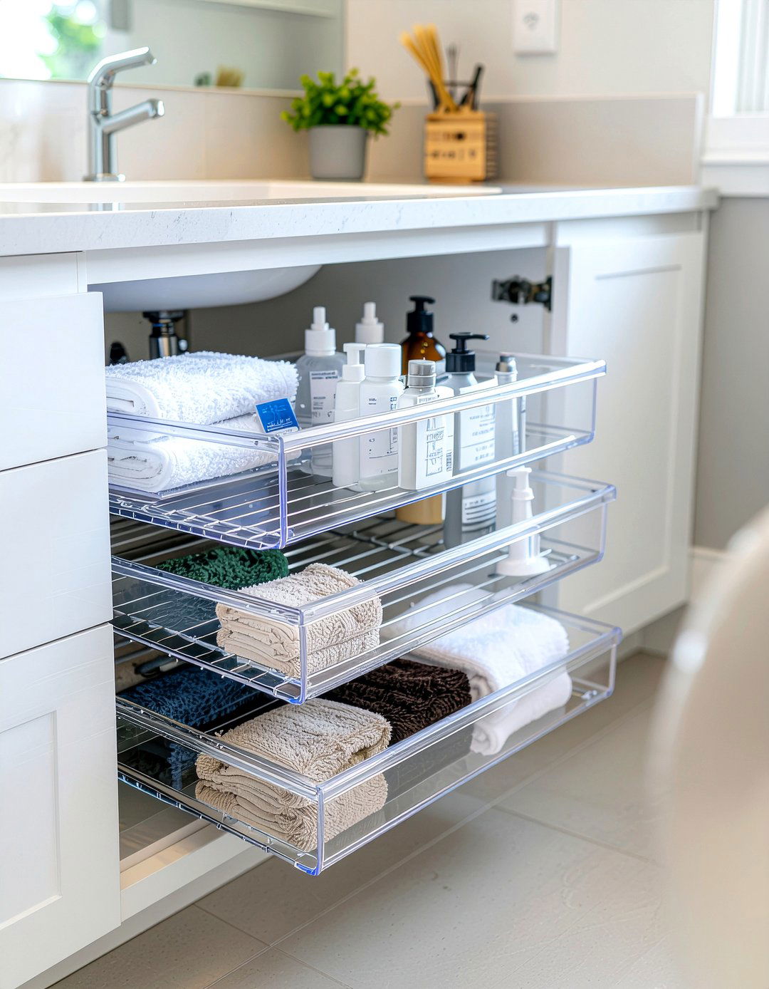 Under sink organizer - 30 bathroom maximization ideas