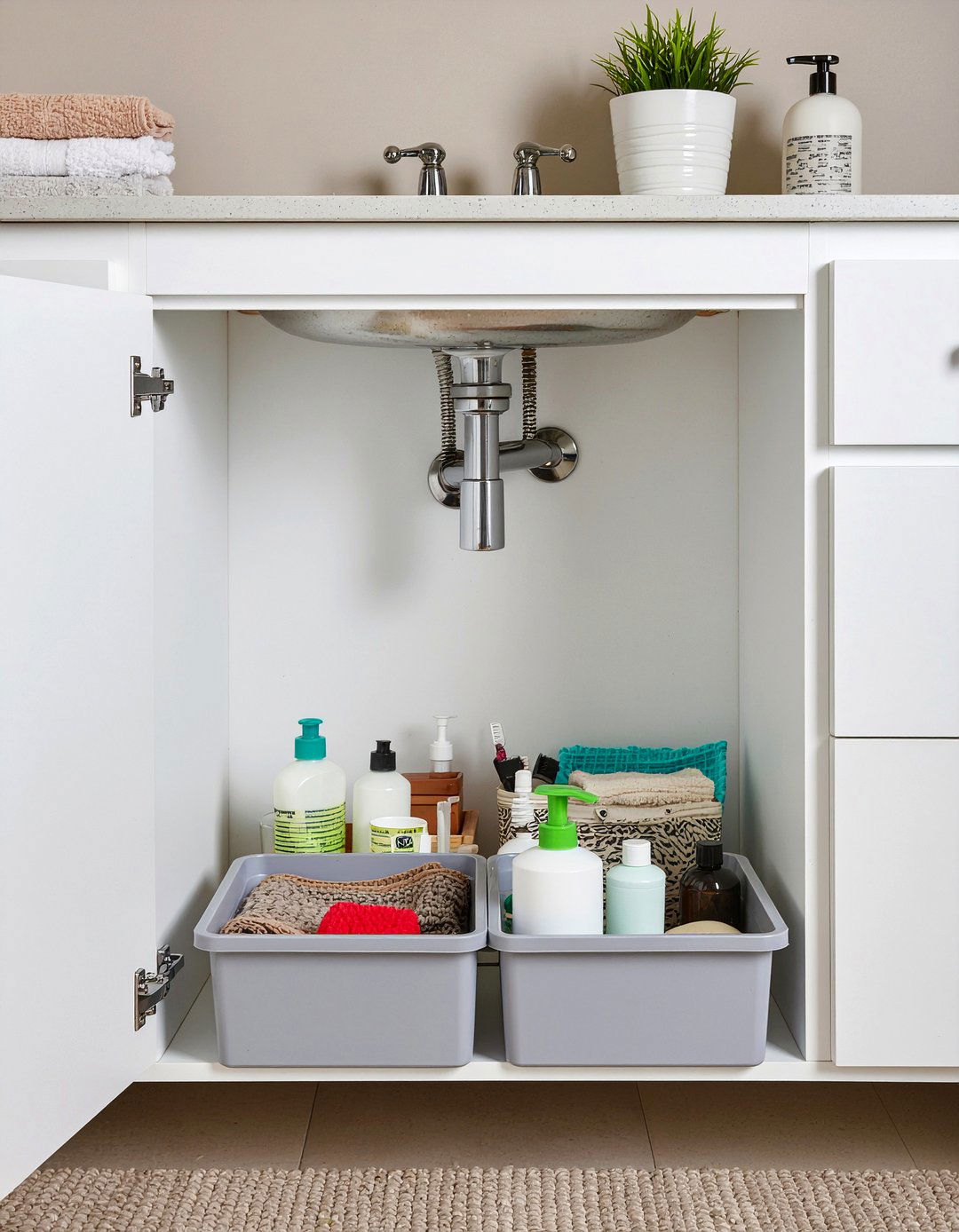 Under sink organizer - 30 small bathroom storage ideas
