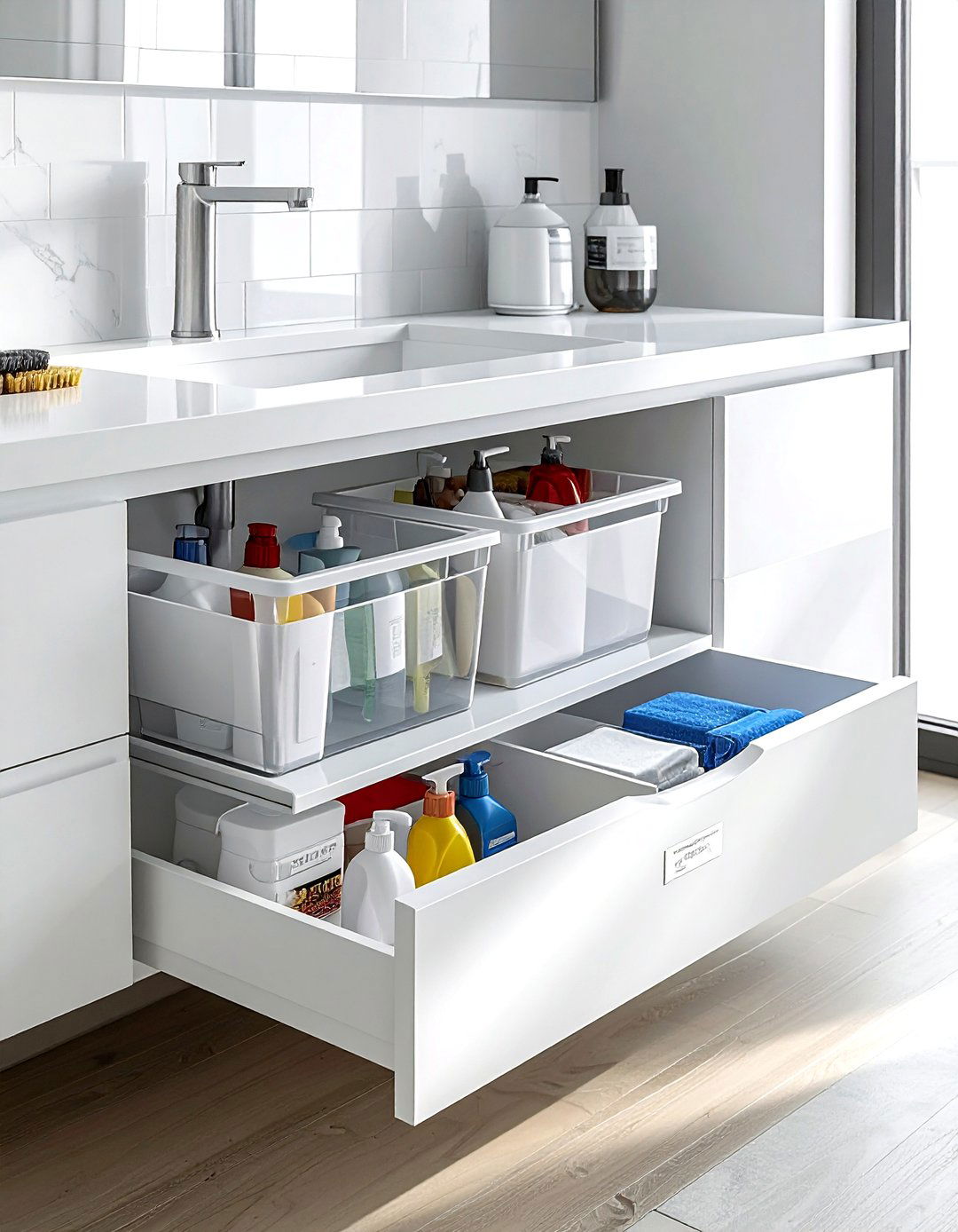 Under sink organizer - 30 bathroom space saving ideas