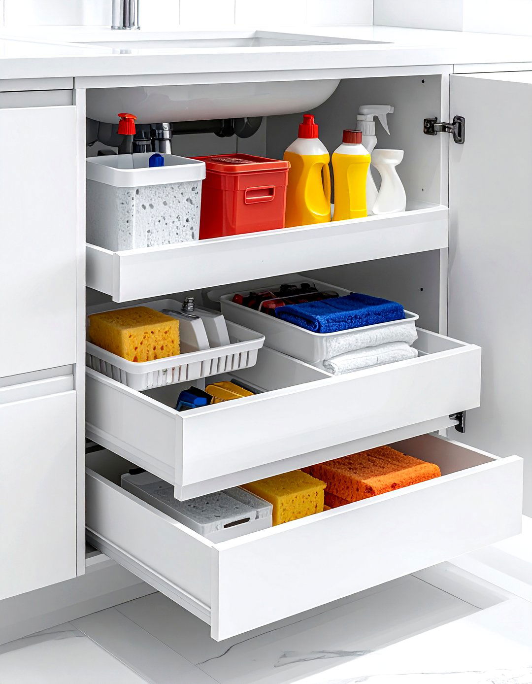 Under sink organizer - 30 kitchen creative storage ideas
