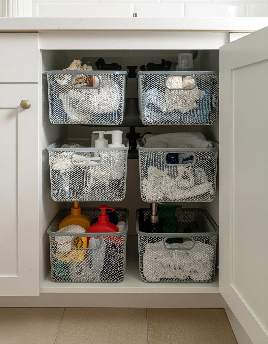 Under sink pull out drawers - 30 bathroom creative storage ideas