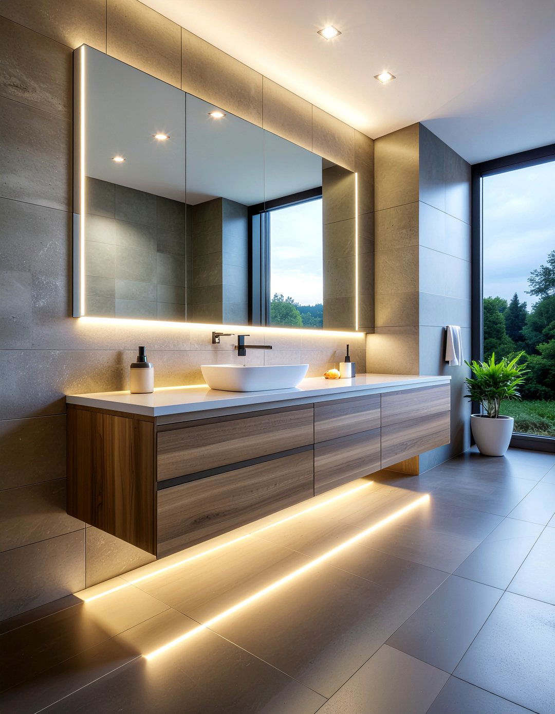Under vanity motion lighting - 30 partial bathroom remodel ideas