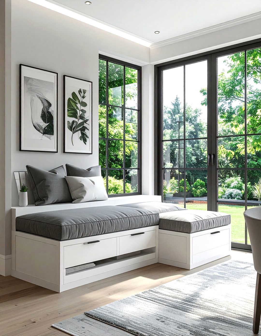 Under window bench - 30 dining room clever storage ideas