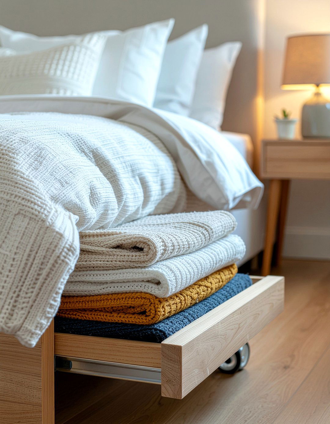 Underbed Rolling Storage - 30 cheap bedroom furniture ideas