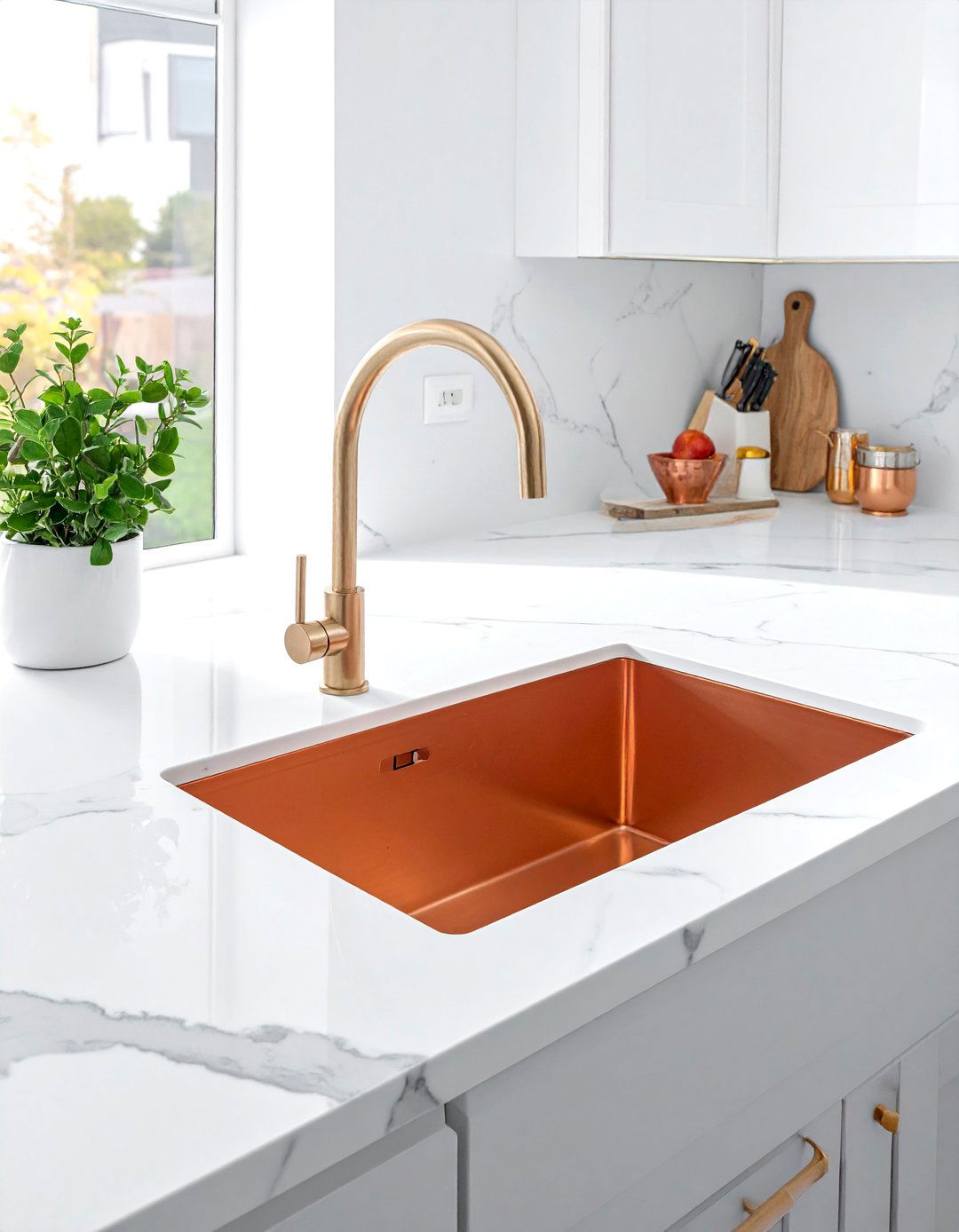 Undermount copper sink - 30 copper sink kitchen ideas