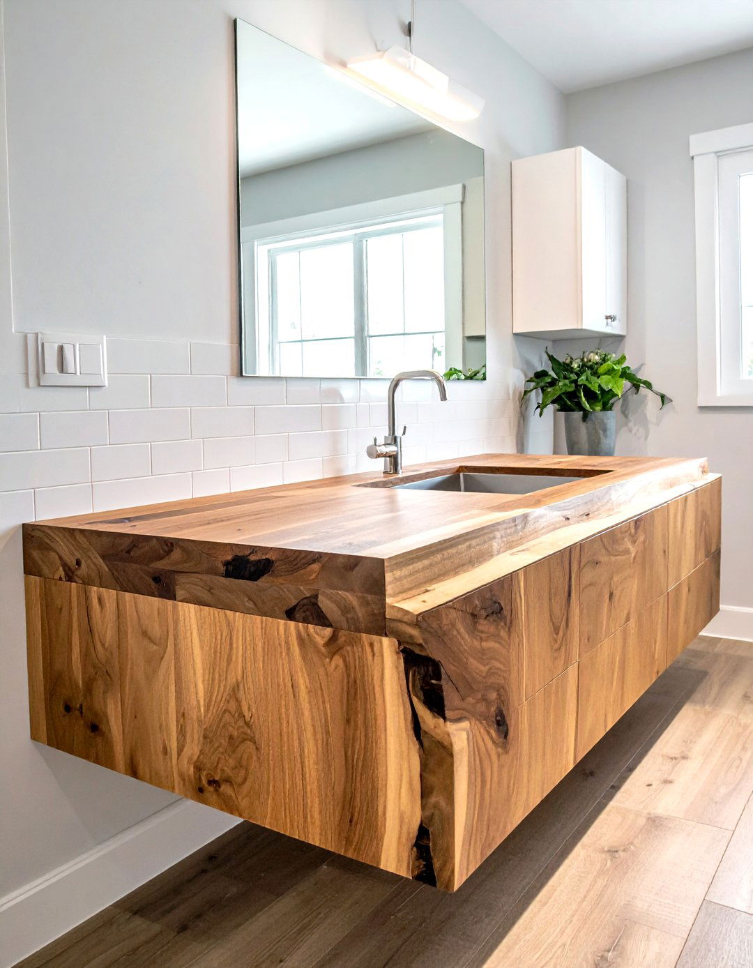 Undermount sink wood top - 30 butcher block bathroom countertop ideas
