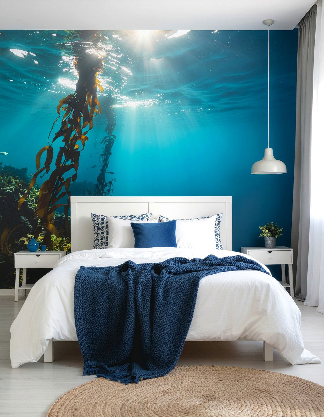 Underwater Wall Mural - 30 ocean themed bedroom ideas