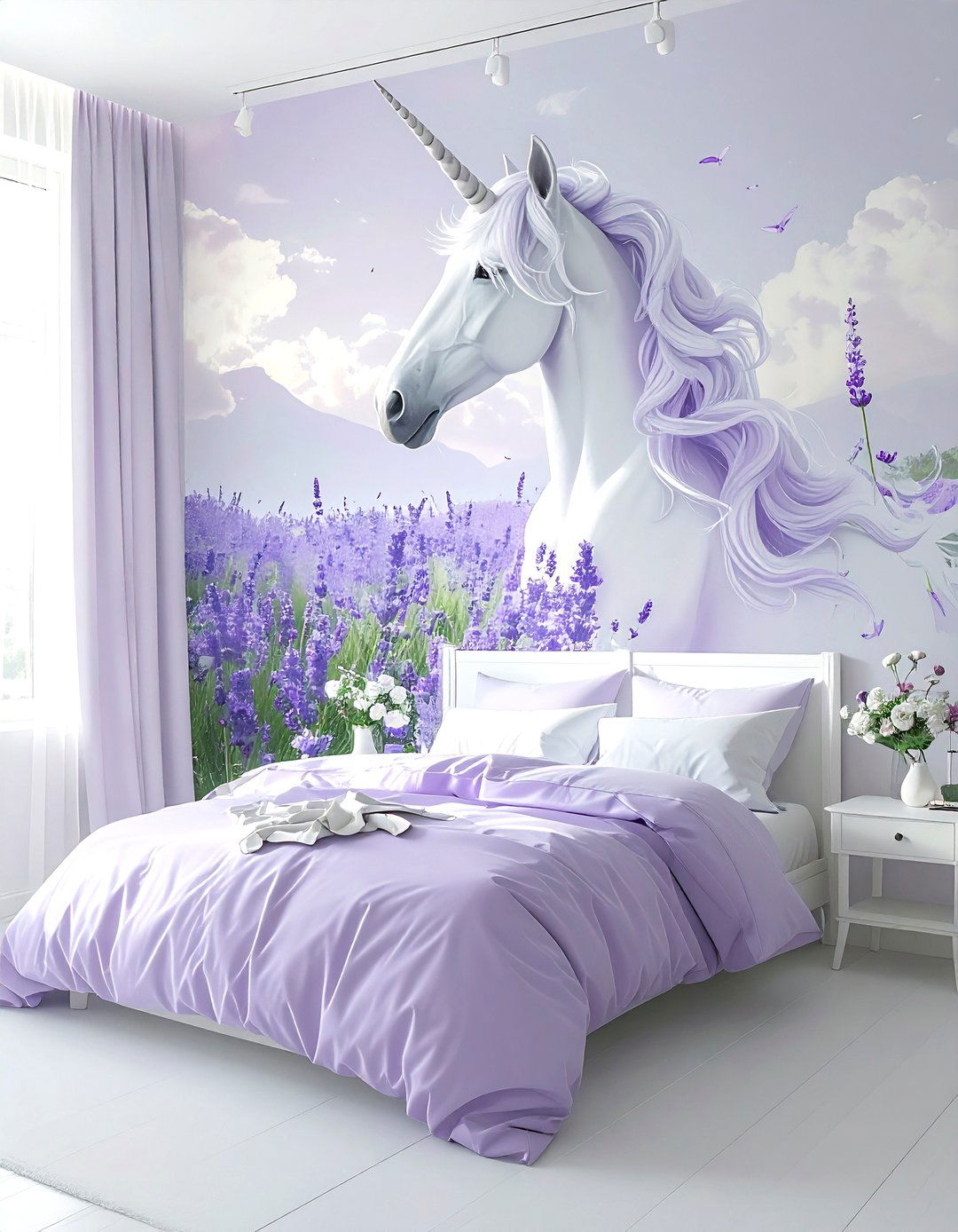 Unicorn Mural Painting - 30 unicorn bedroom ideas