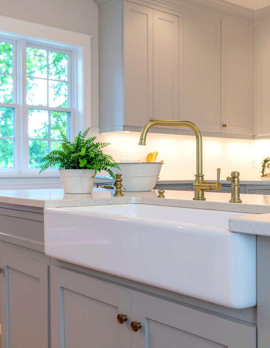 Unlacquered Brass Bridge Faucet - 30 brass kitchen faucet ideas