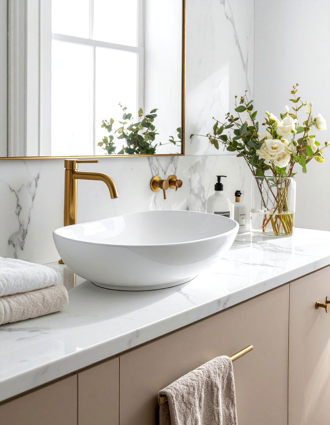 Unlacquered Brass Faucet - 30 brass bathroom ideas