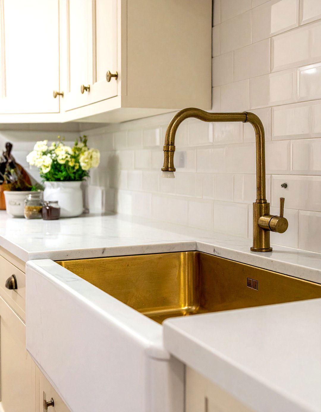 Unlacquered Brass Kitchen Faucet - 30 Waterstone kitchen ideas