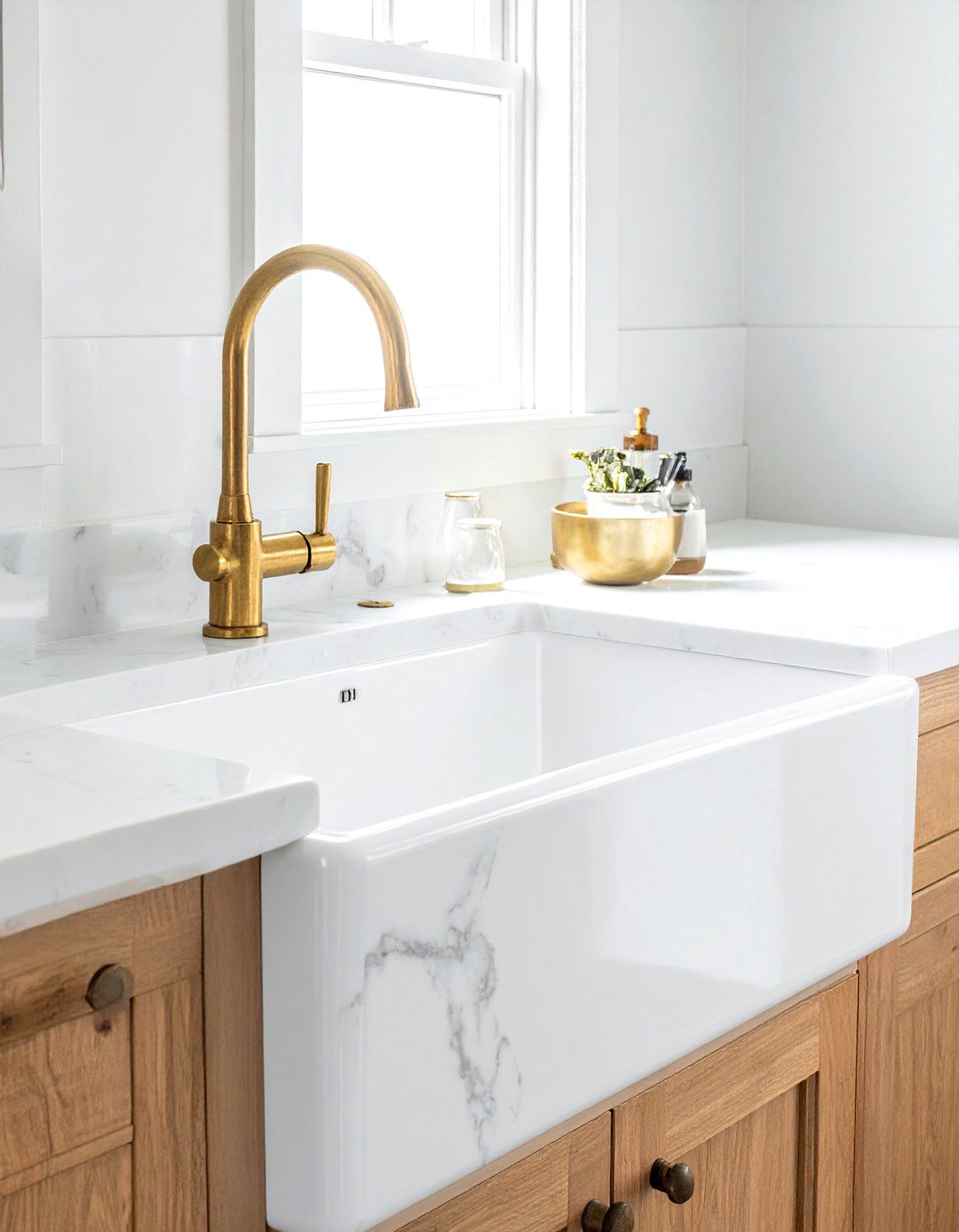 Unlacquered Brass Kitchen Faucet - 30 brass faucet ideas