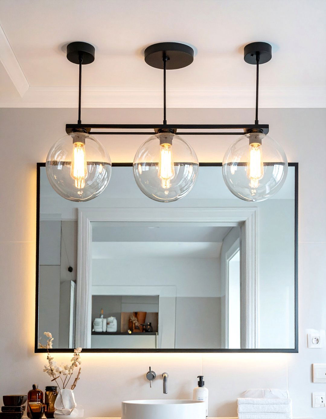 Update bathroom lighting fixture - 30 cheap bathroom remodel ideas