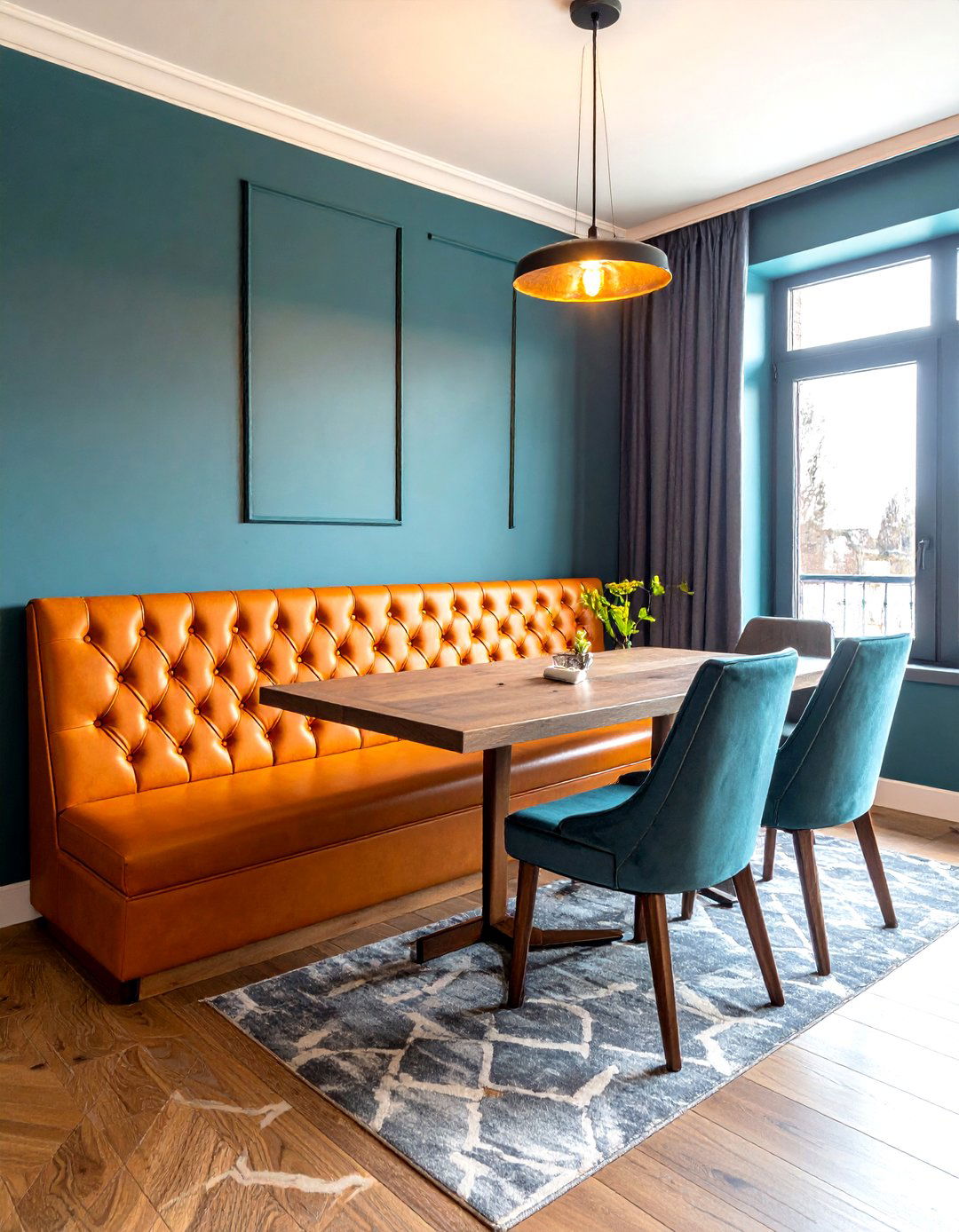 Upholstered Booth Seating - 30 tiny dining room ideas