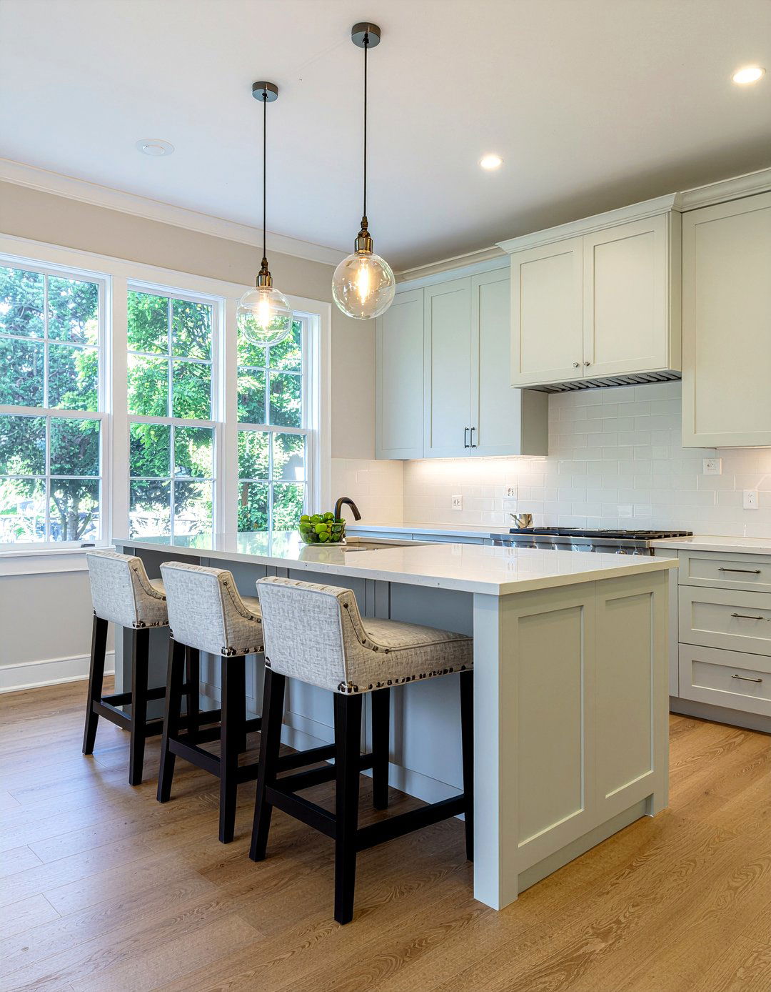 Upholstered Counter Height Stools - 30 inviting kitchen ideas