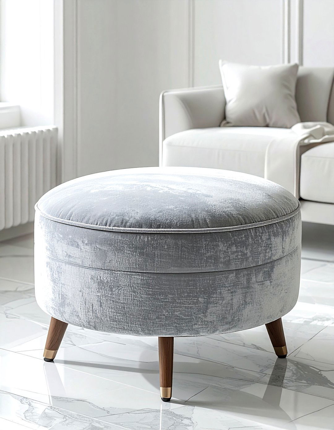 Upholstered Ottoman - 30 plush bedroom ideas