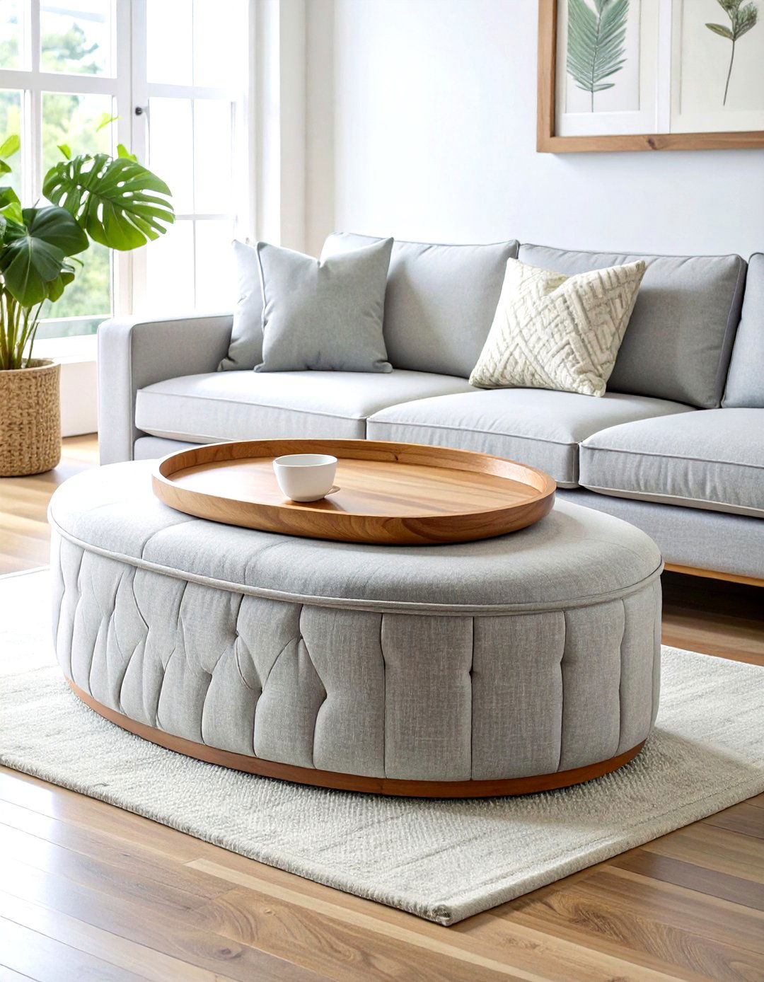 Upholstered Oval Ottoman Coffee Table - 30 living room oval coffee tables