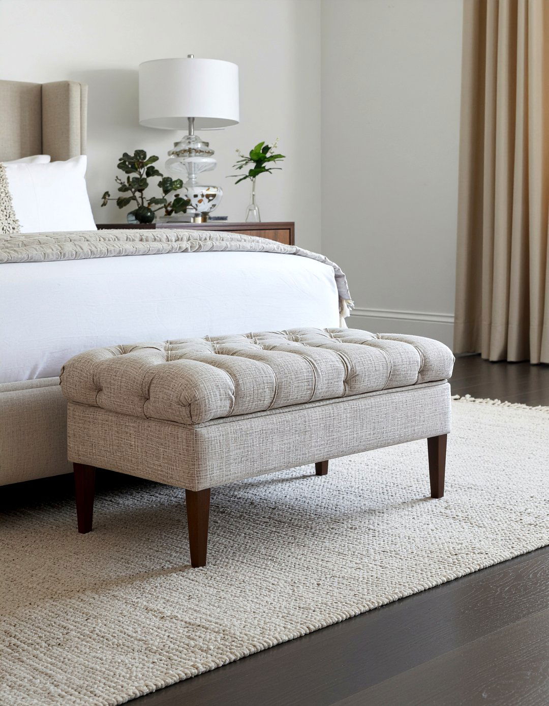 Upholstered Storage Bench - 30 bedroom storage chests