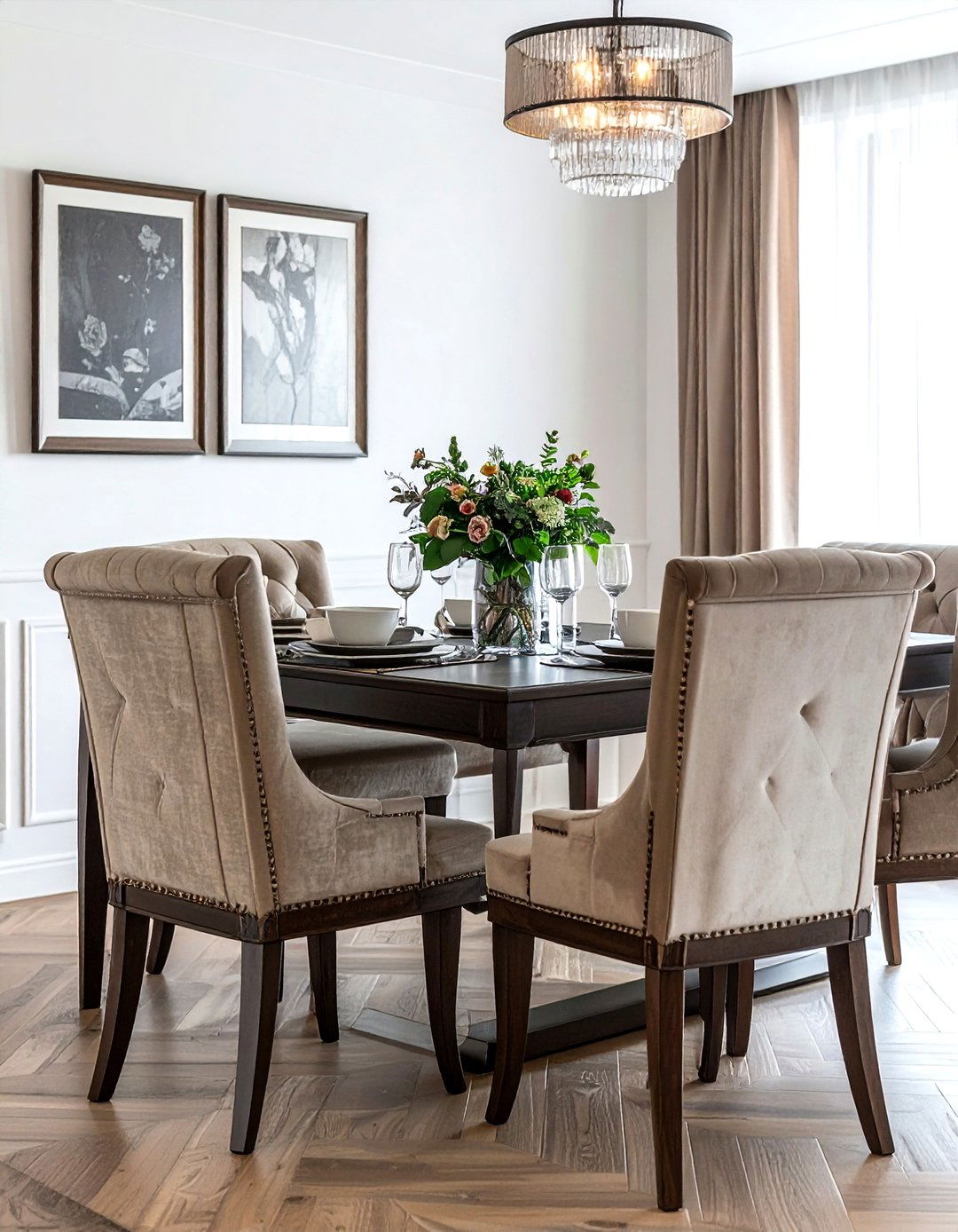 Upholstered dining room armchairs - 30 classic dining room ideas