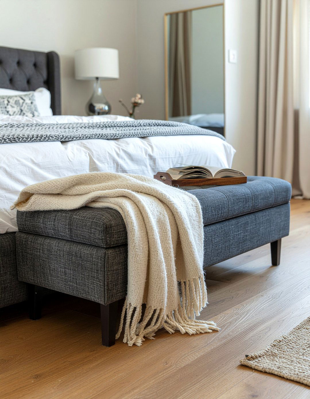 Upholstered storage bench - 30 bedroom end of bed benches