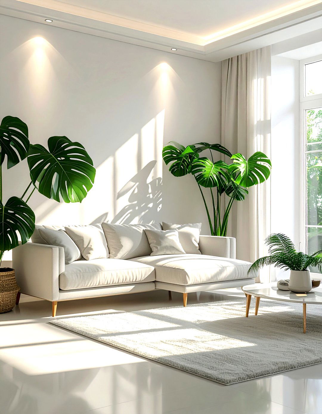 Uplighting For Floor Plants - 30 living room layered lighting ideas