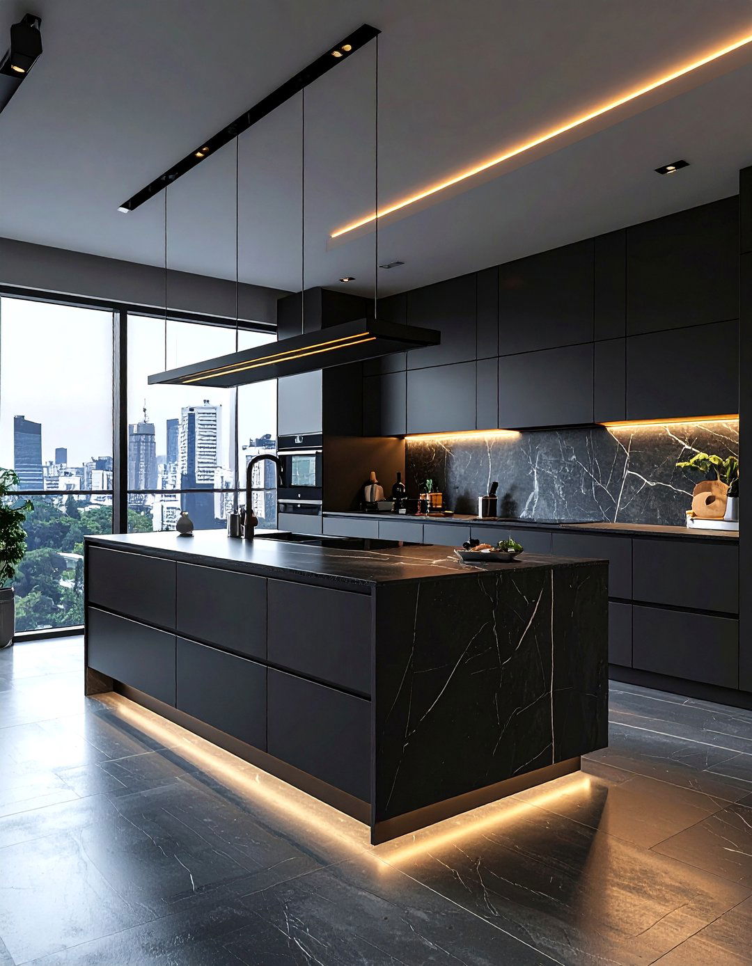 Urban Black Kitchen - 30 black kitchen furniture ideas