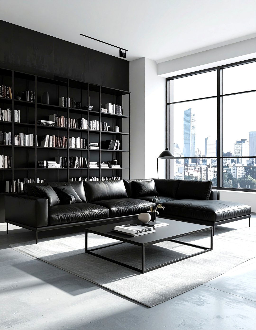 Urban Black Living Room - 30 black living room design ideas