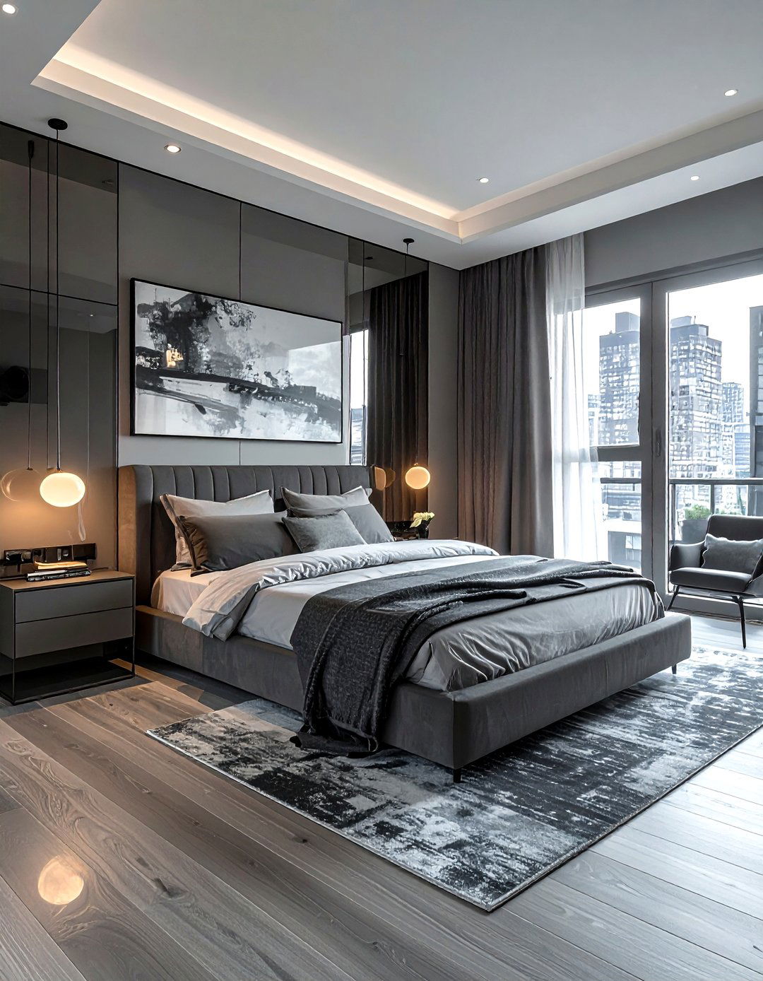 Urban Gray Bedroom - 30 minimalist gray bedroom ideas