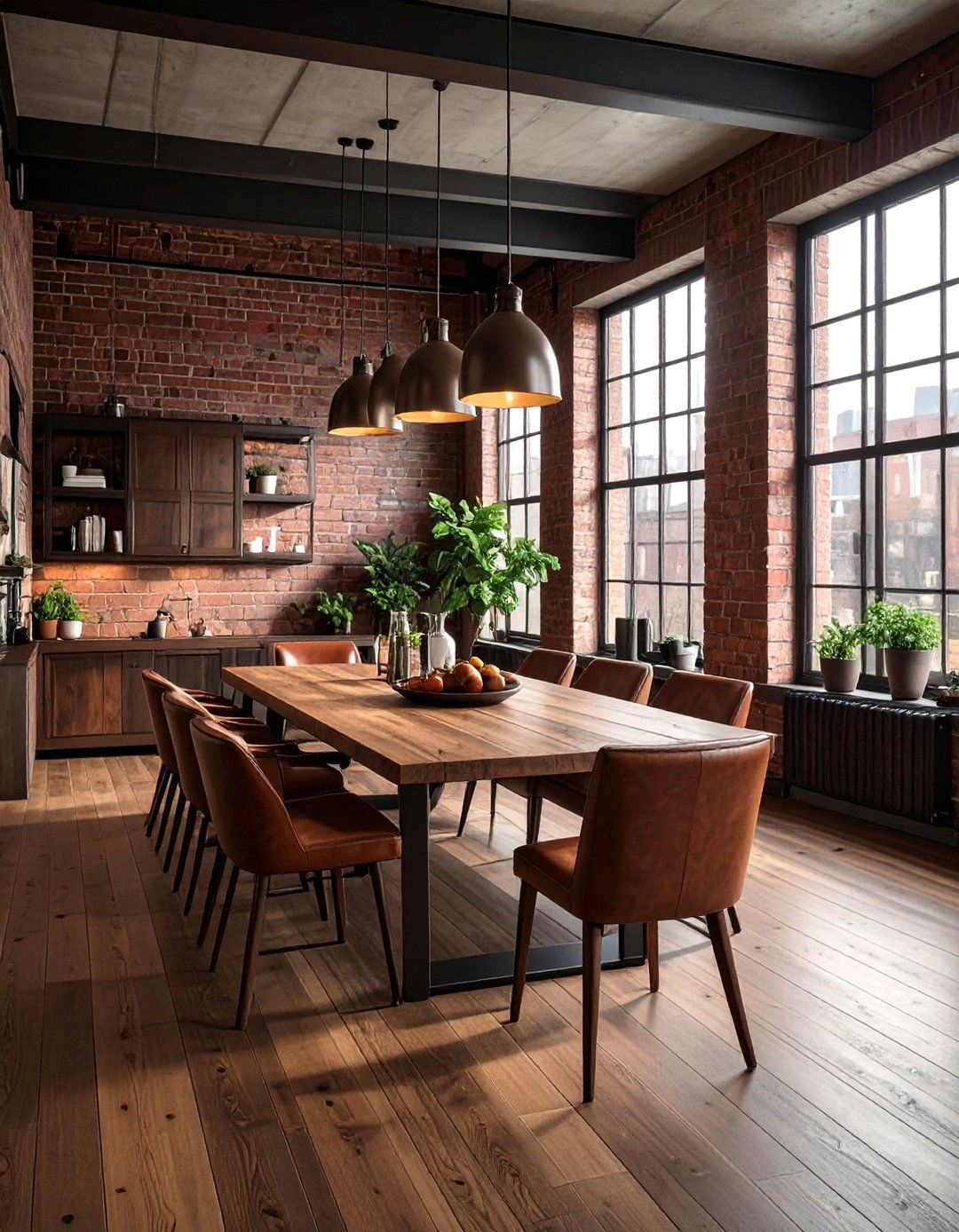 Urban Loft Brown Dining Room - 30 warm brown dining room ideas
