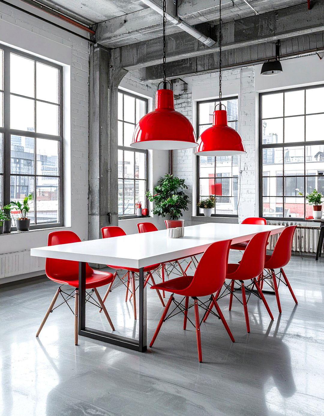 Urban Red White Dining Room Loft - 30 red and white dining room ideas