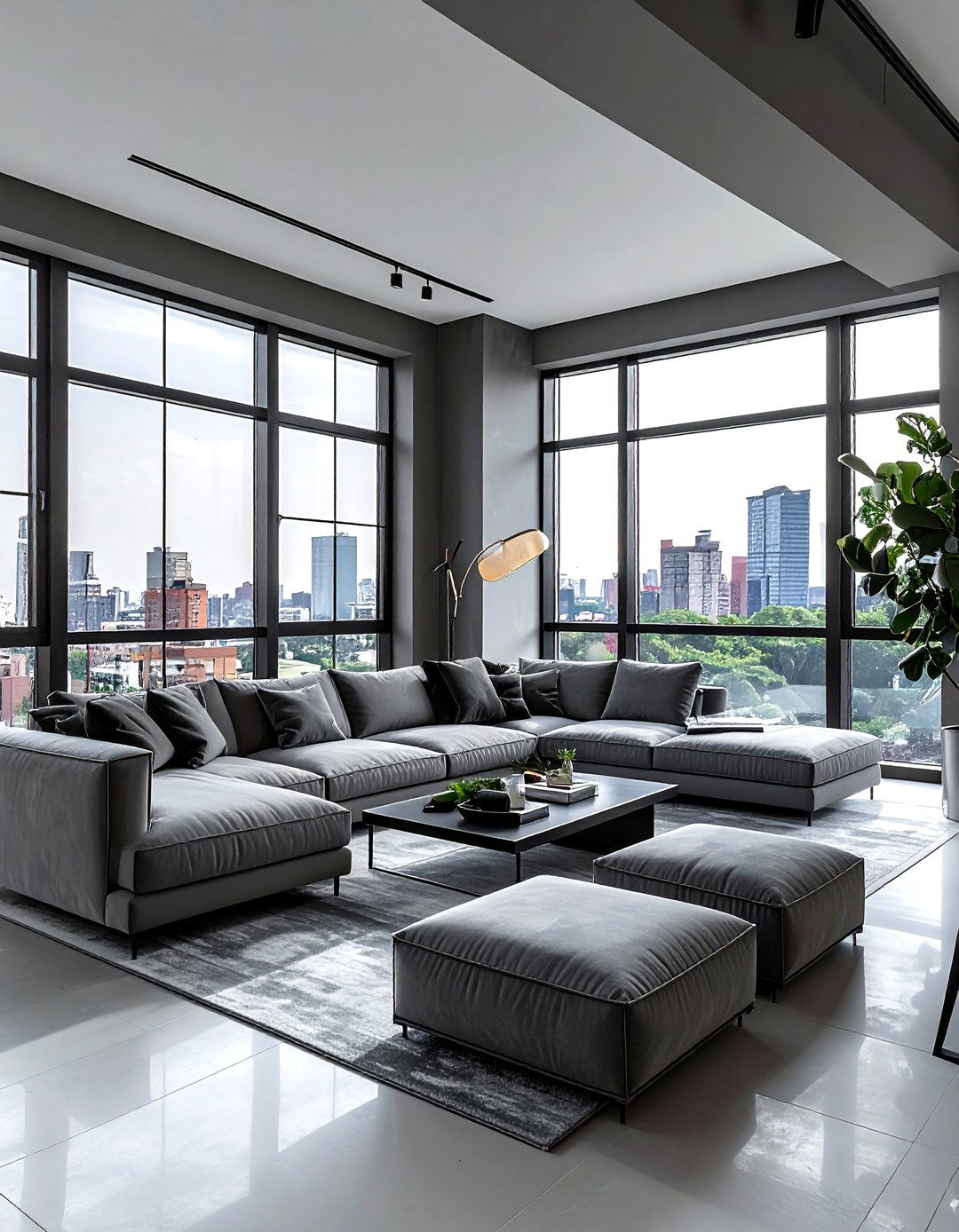 Urban grey living room - 30 minimalist grey living room ideas
