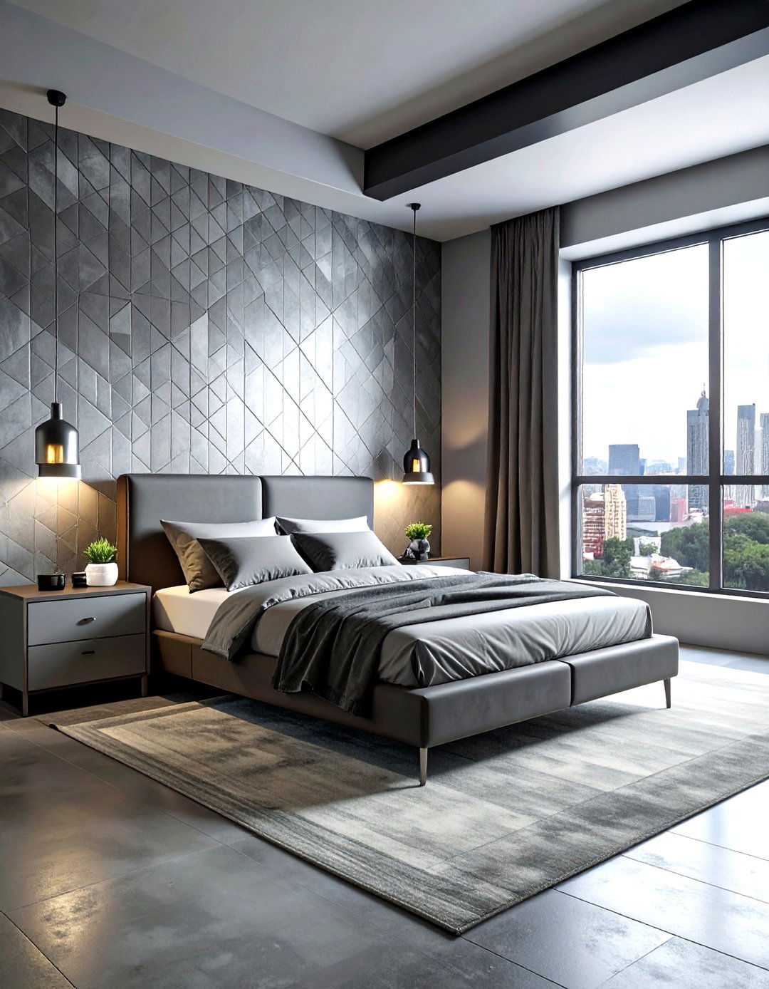 Urban industrial bedroom - 30 industrial grey bedroom ideas