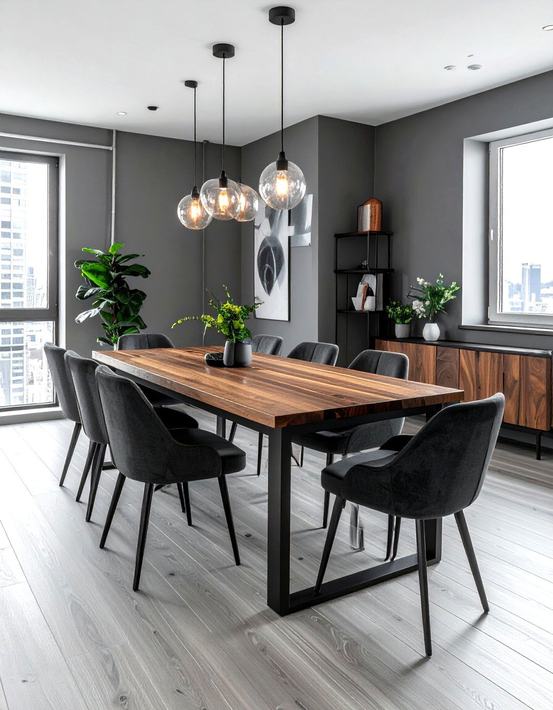 Urban modern grey dining room - 30 grey dining room furniture ideas