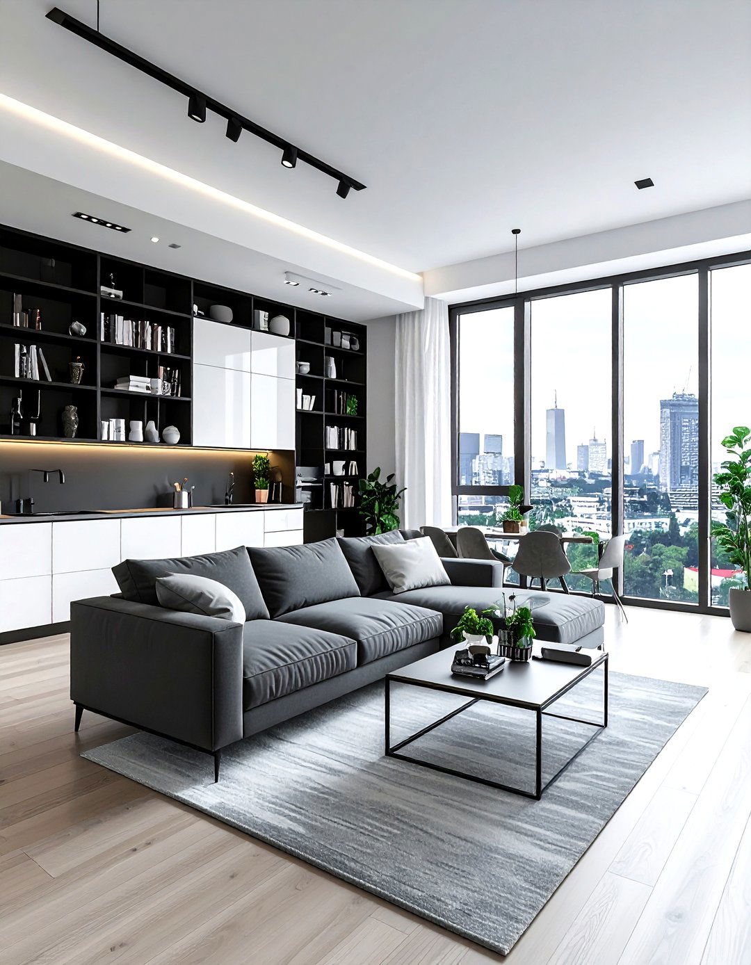 Urban studio apartment layout - 30 living room kitchen combo ideas