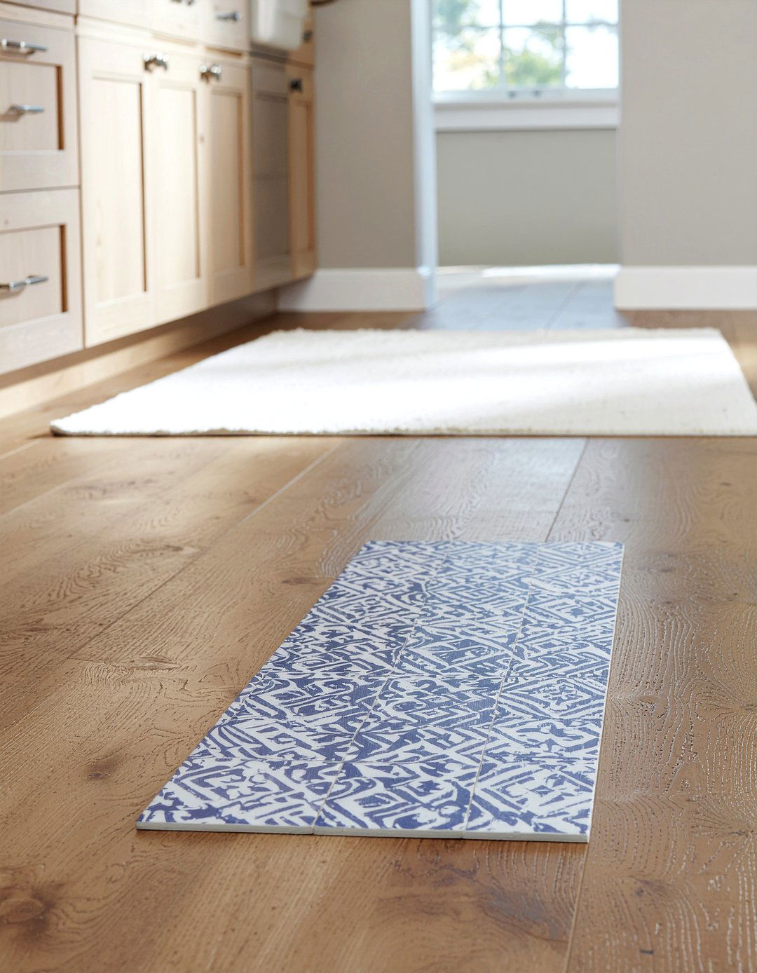 Use peel and stick floor tile - 30 partial kitchen remodel ideas