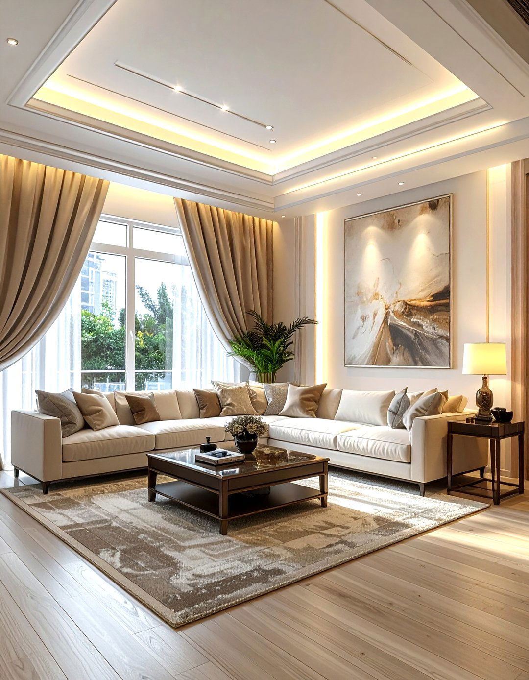 Valance Lighting - 30 living room ambient lighting ideas