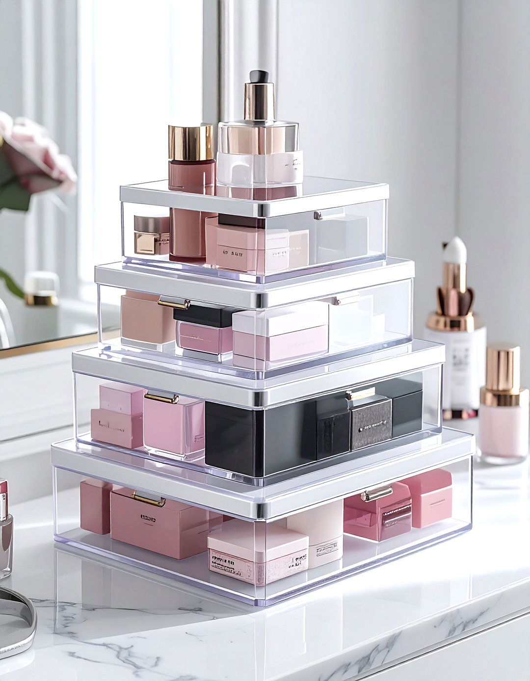 Vanity Acrylic Organizers - 30 storage box ideas