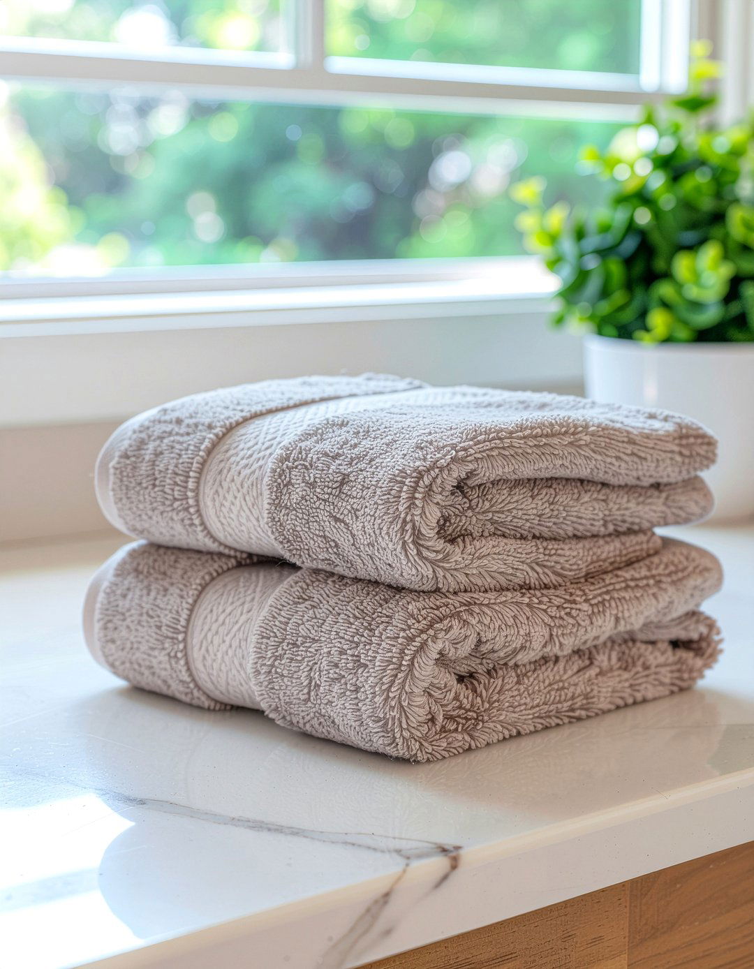 Vanity Countertop Towel Stack - 30 bathroom towel styling ideas