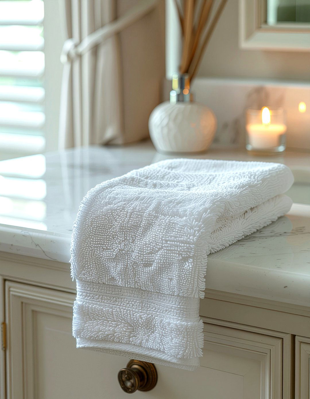 Vanity Display Fold - 30 bathroom towel folding ideas