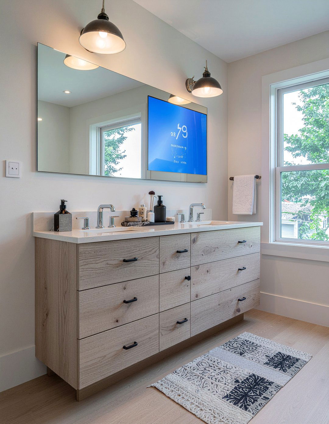 Vanity Mirror TV - 30 bathroom TV ideas