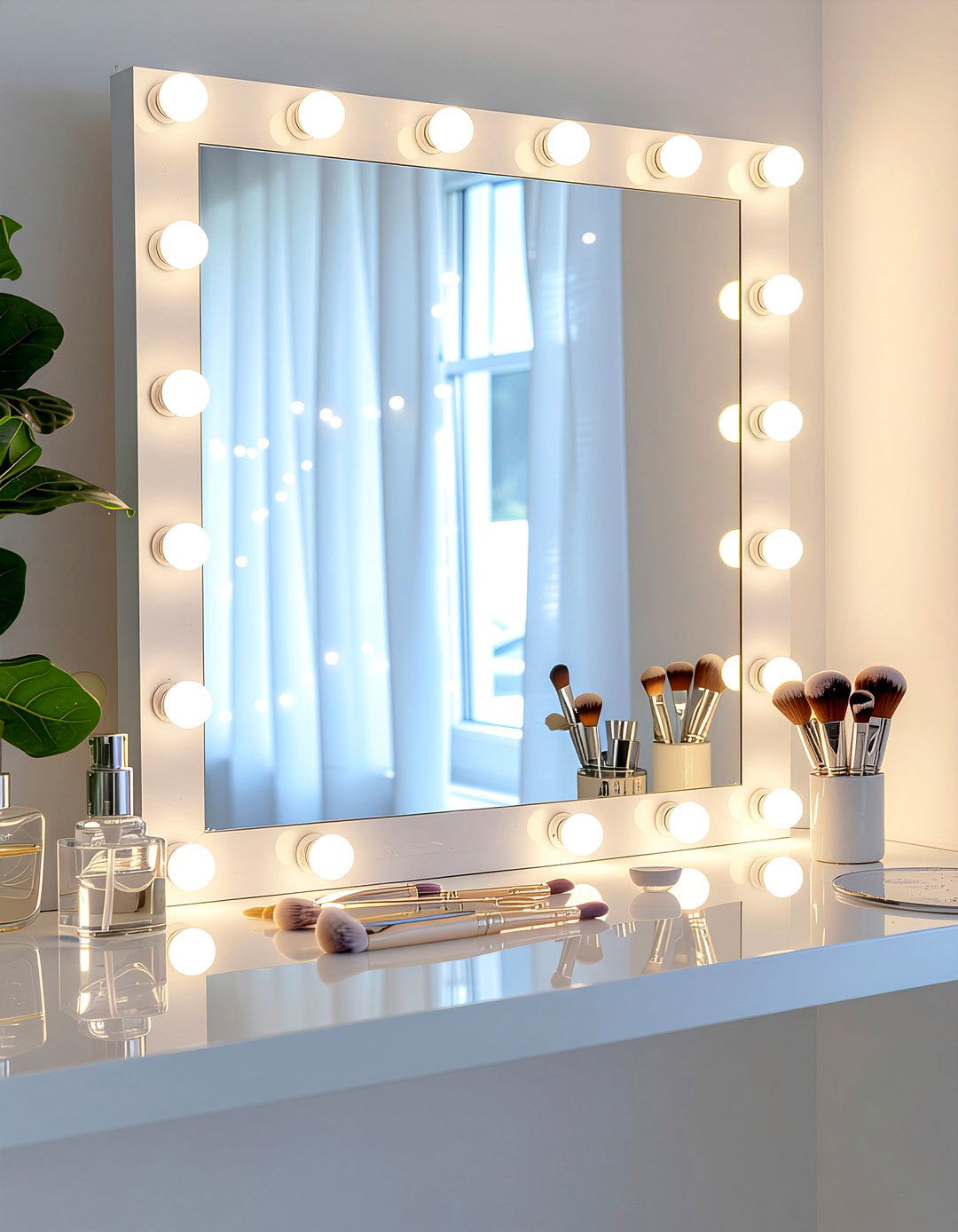 Vanity mirror lights - 30 fairy light ideas