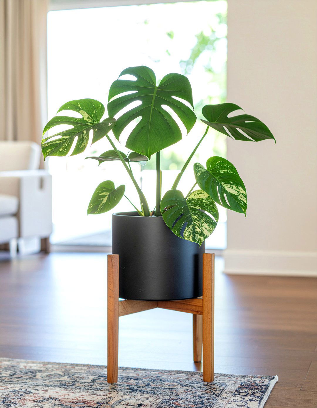 Variegated Monstera Albo Living Room - 30 living room monstera ideas