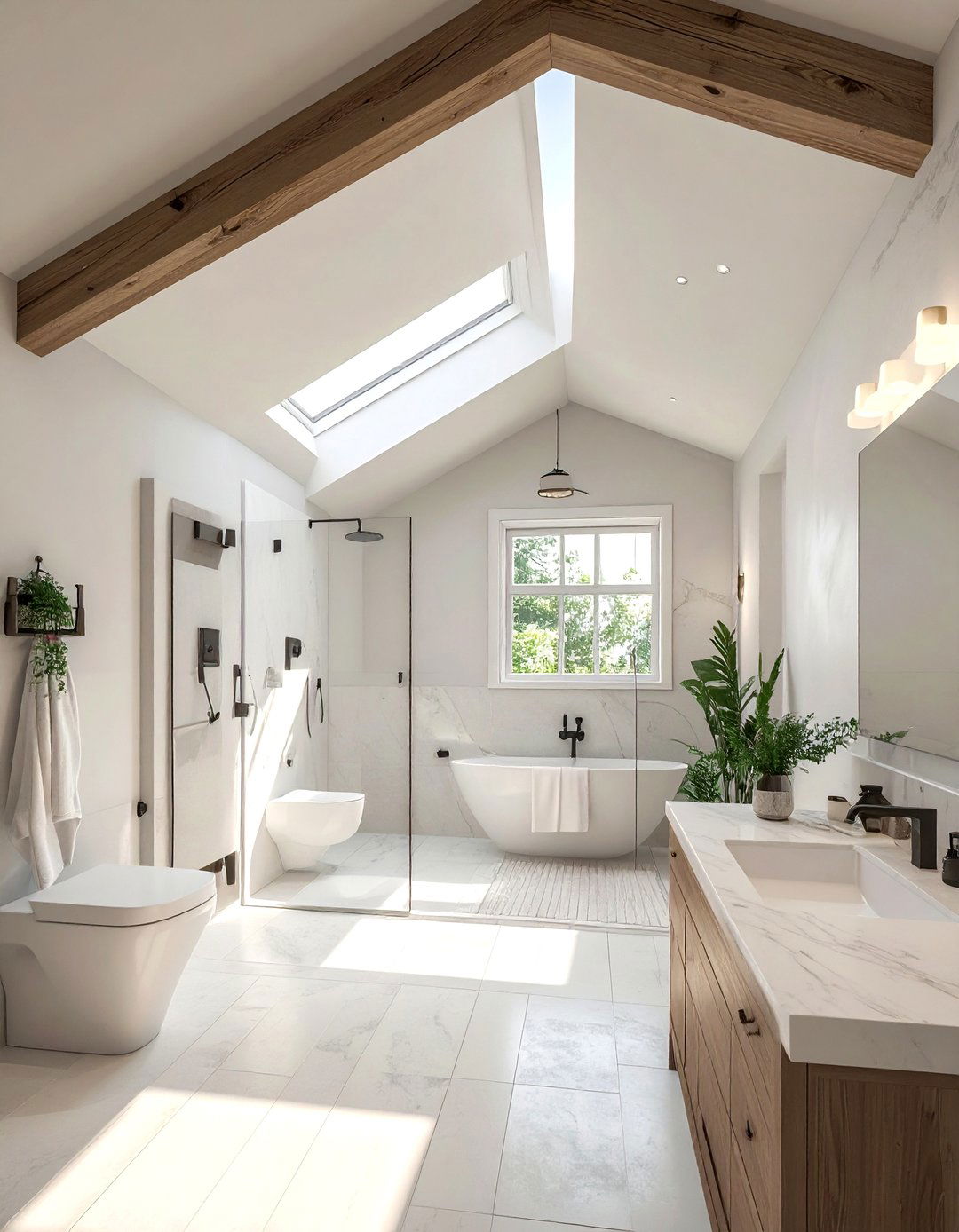 Vaulted Ceiling Bathroom - 30 natural light bathroom ideas