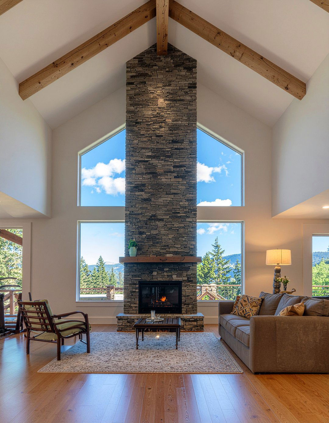 Vaulted Ceiling Design - 30 lodge living room ideas