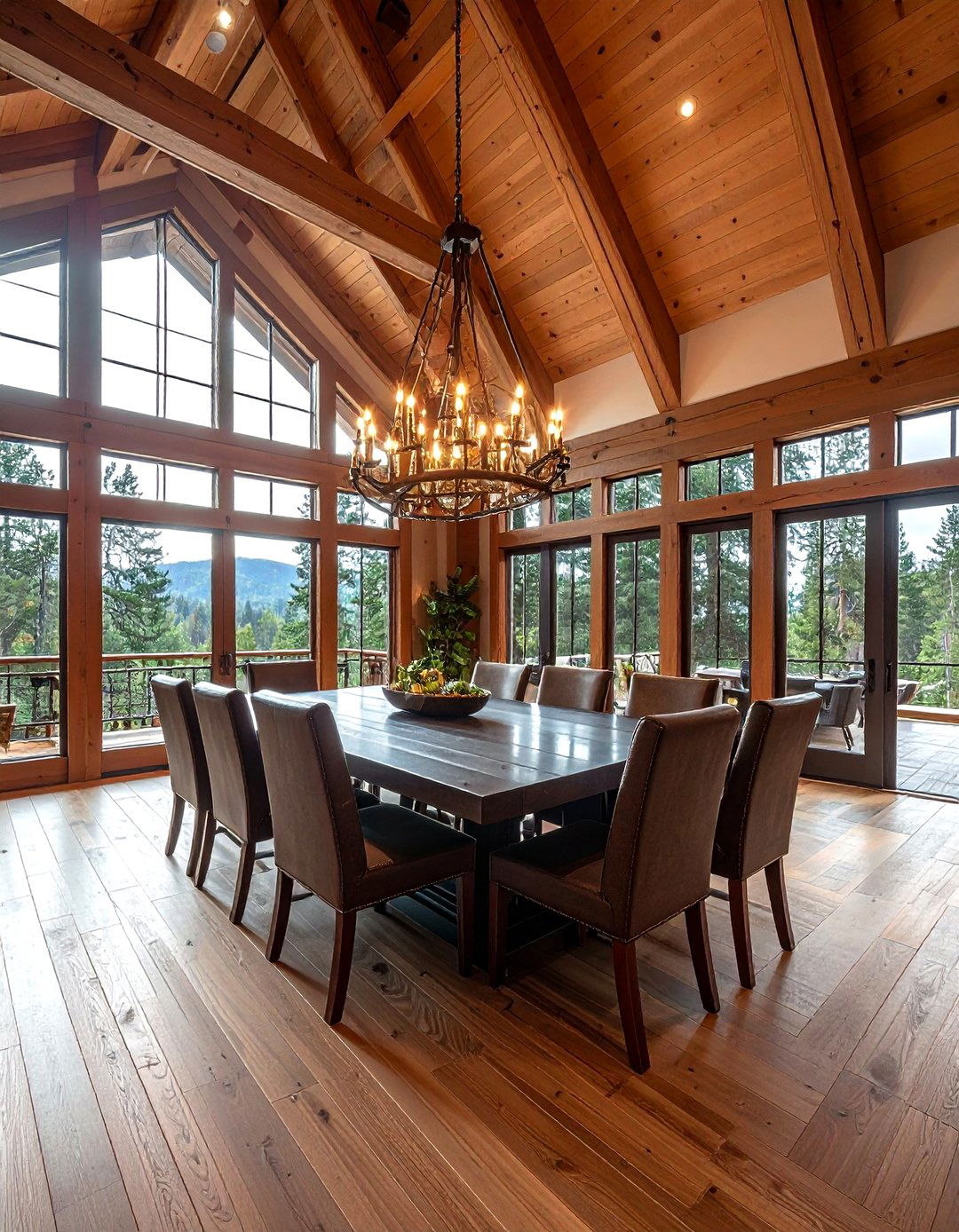 Vaulted Ceiling Dining - 30 lodge dining room ideas
