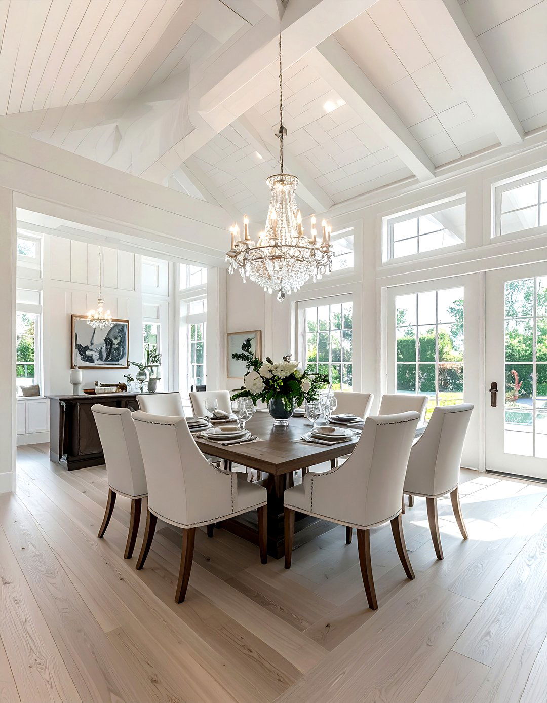 Vaulted Ceiling Dining Room - 30 Hamptons dining room ideas