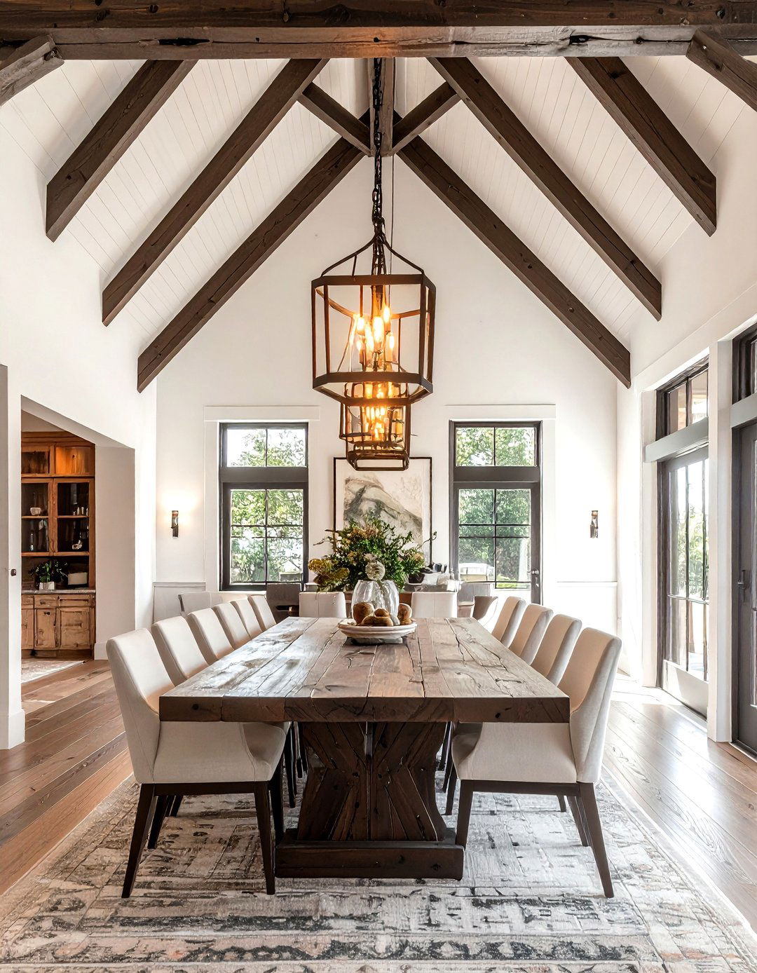Vaulted Ceiling Dining Room - 30 modern farmhouse dining room ideas