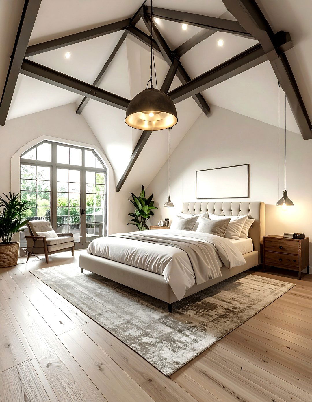 Vaulted Ceiling Industrial Cream - 30 industrial cream bedroom ideas