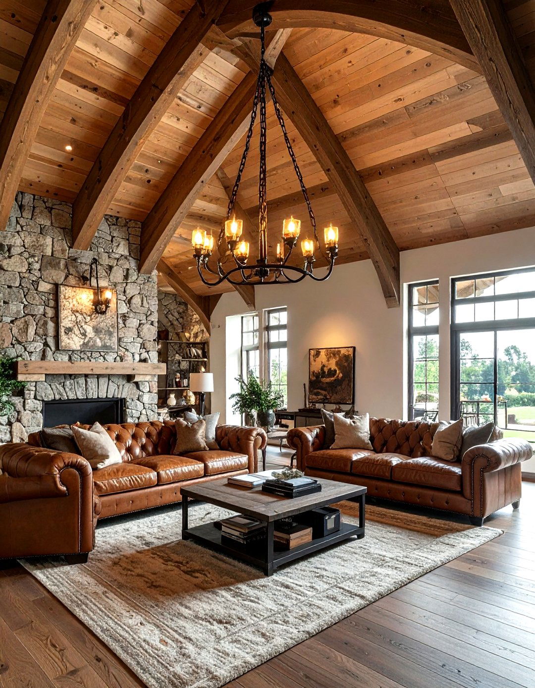 Vaulted Ceiling Light Fixture - 30 living room lighting design